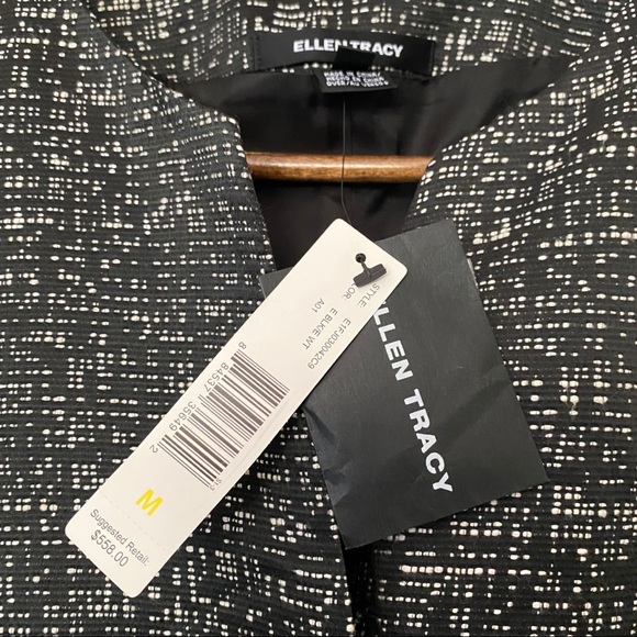 Ellen Tracy Short Sleeve Single Button Black Business Blazer - Picture 2 of 6